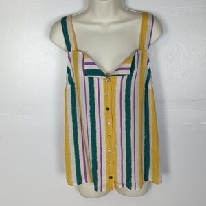 Modcloth Striped Button-Down Tank